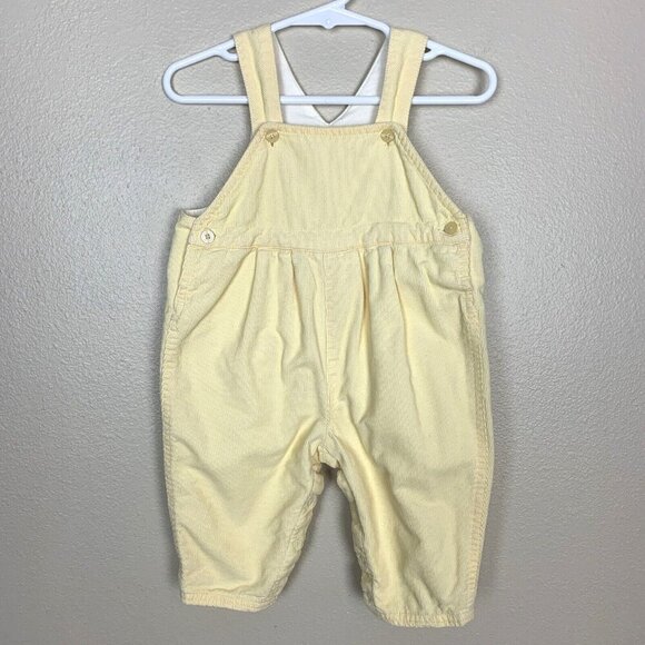 Baby Gap Corduroy Overalls Yellow Snap Leg Boys Girls Newborn NB - Picture 1 of 14